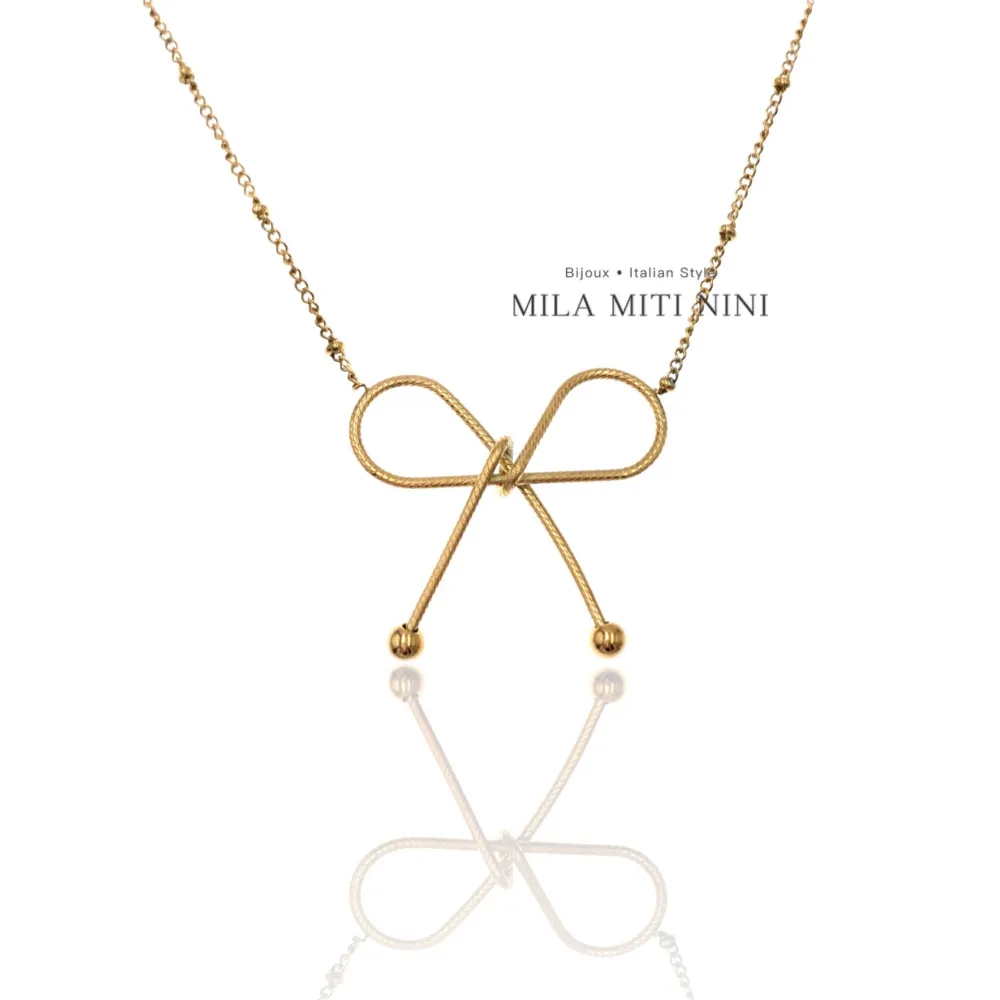 Fiocco-Collana Corta in Acciaio - CAC-413-1883