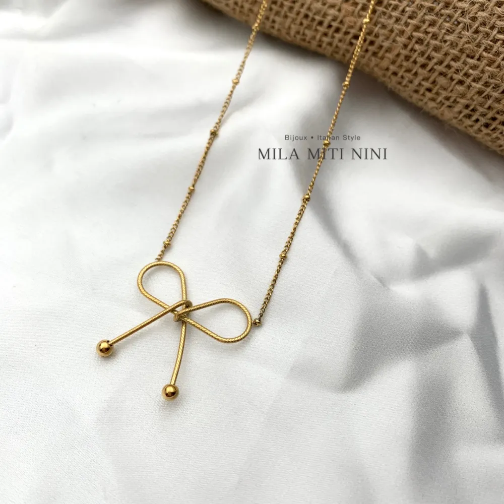 Fiocco-Collana Corta in Acciaio - CAC-413-1883