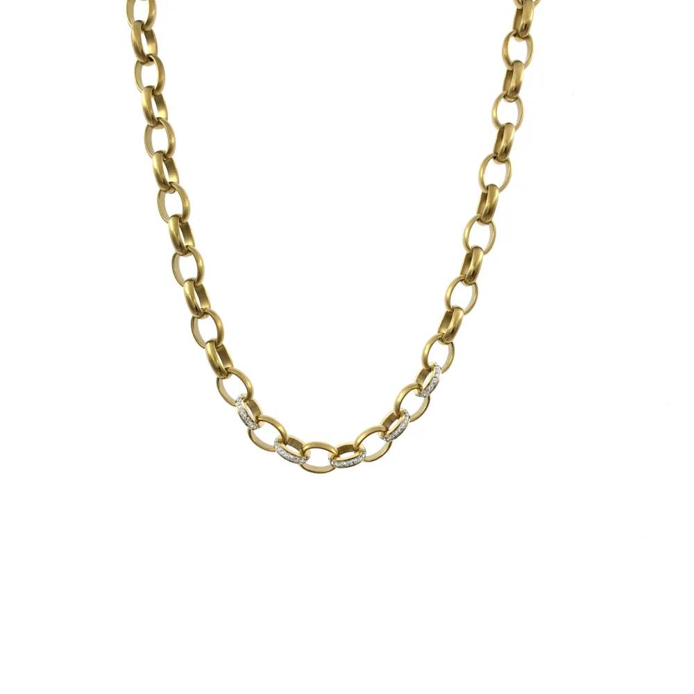 CAC7307-Catena con Strass- Collana Corta in Acciaio - CAC-413-2188