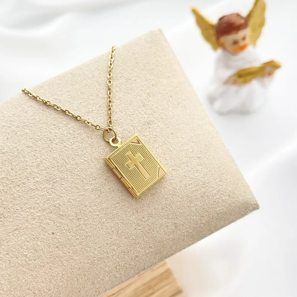 Bibbia Apribile-Collana Corta in Acciaio - CAC-413-2213