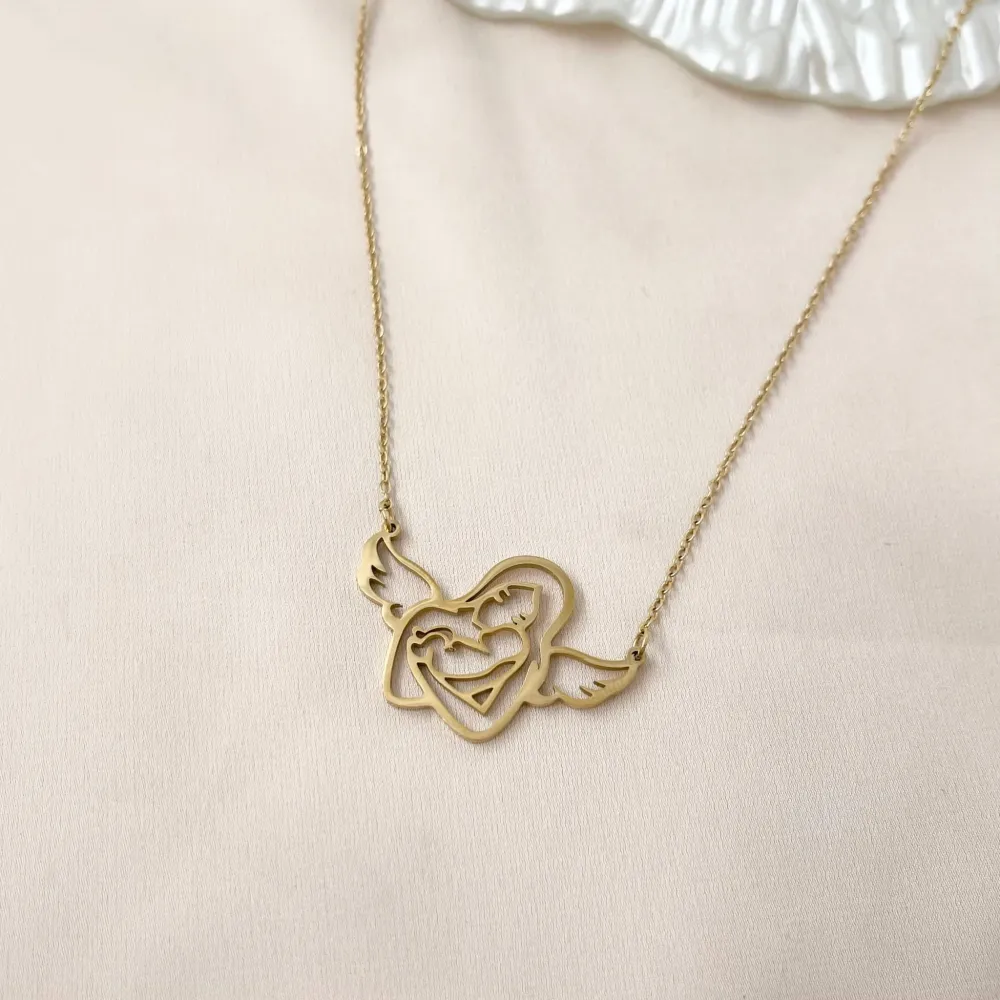 Mamma Angela e Baby-Collana Girocollo in Acciaio - CAC-413-2685