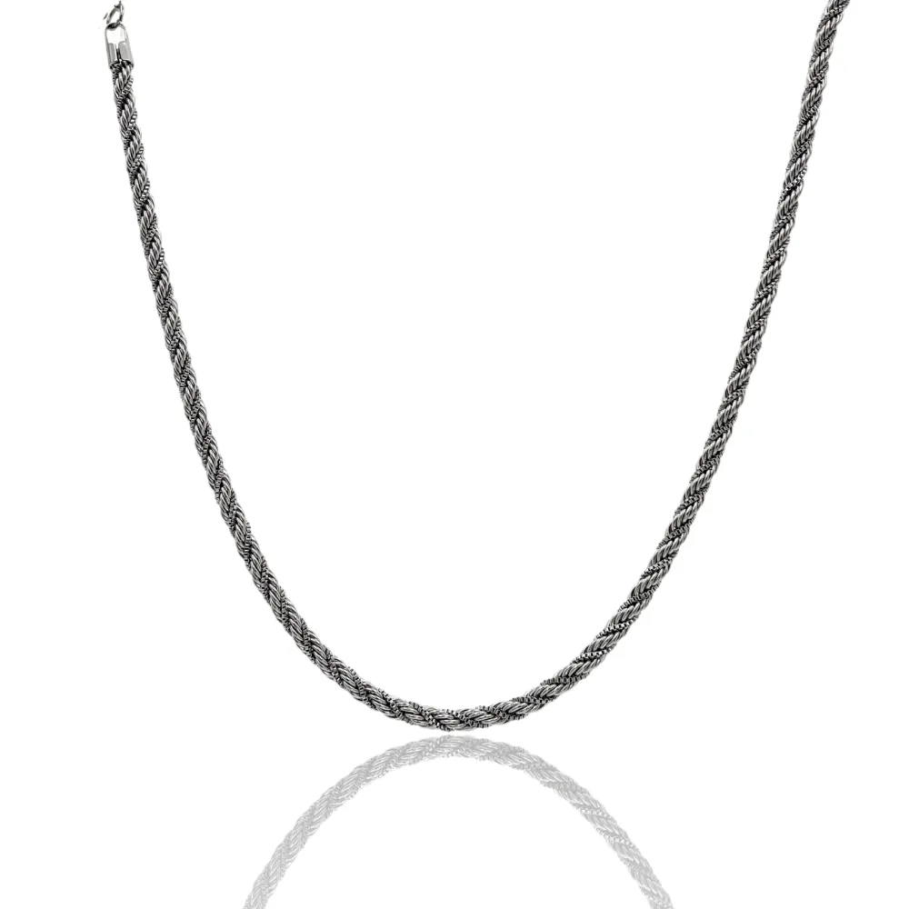 Catena Torchon con Catenine-Collana Corta in Acciaio - CAC-413-2709