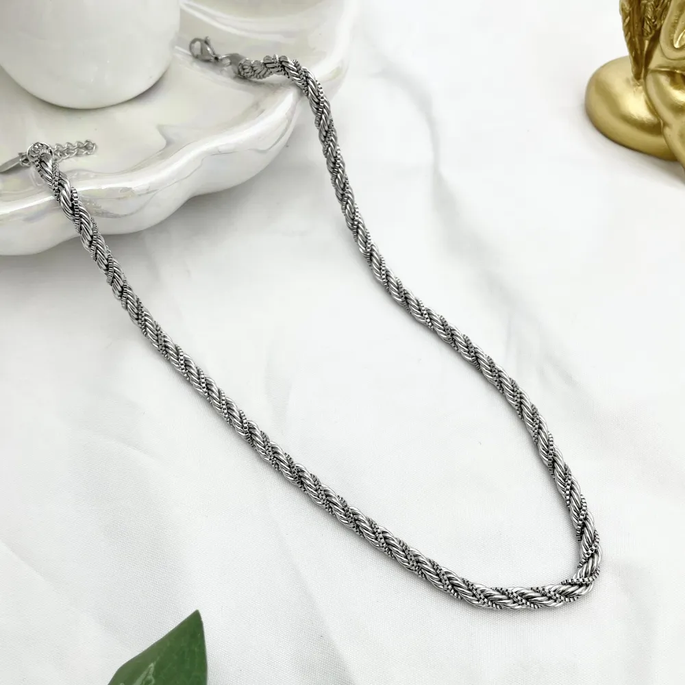 Catena Torchon con Catenine-Collana Corta in Acciaio - CAC-413-2709