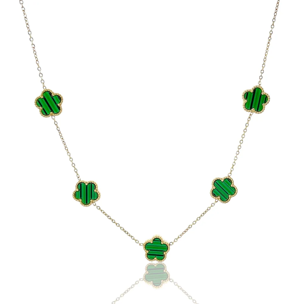 Fiore Grande Smaltato-Collana Corta in Acciaio - CAC-413-3021