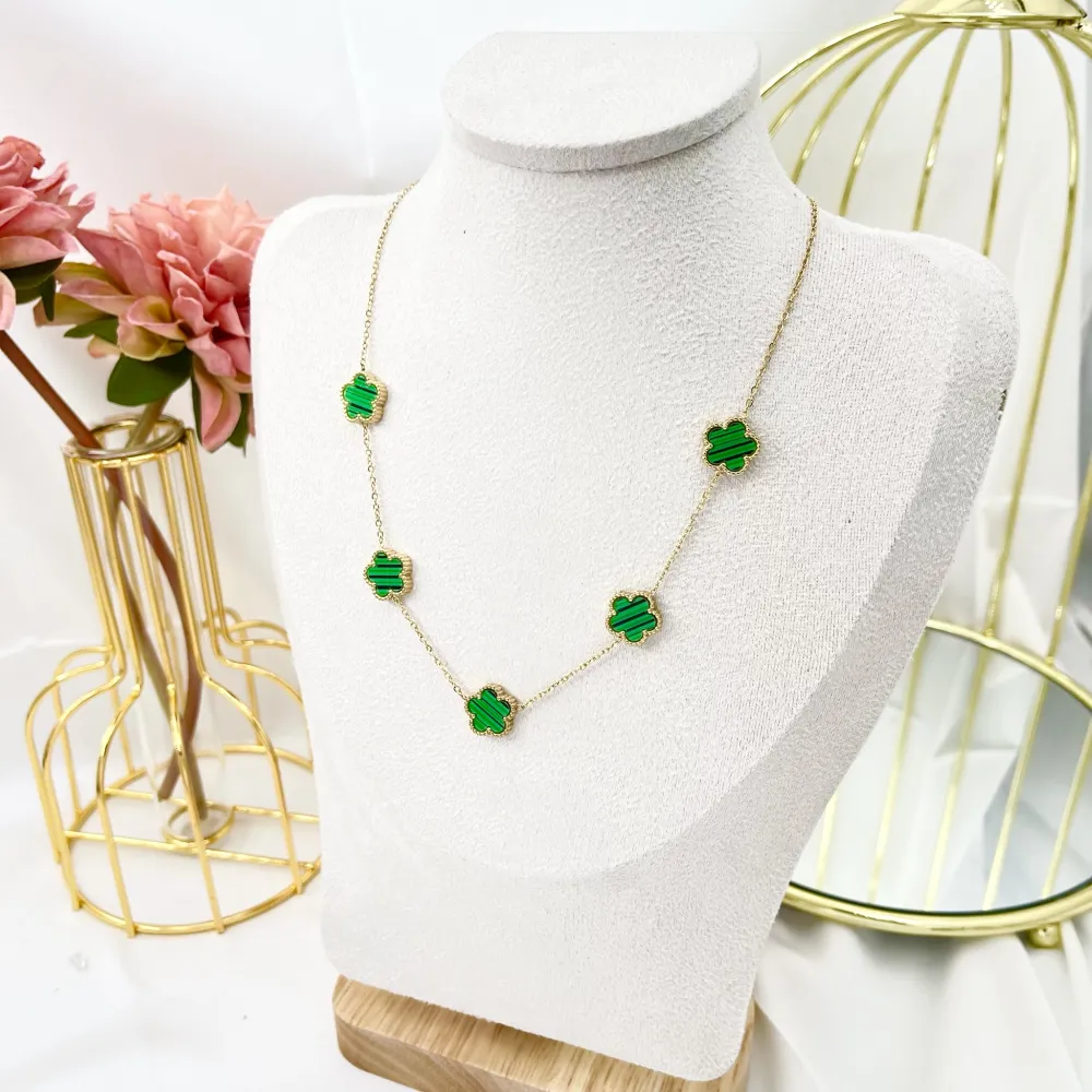 Fiore Grande Smaltato-Collana Corta in Acciaio - CAC-413-3021