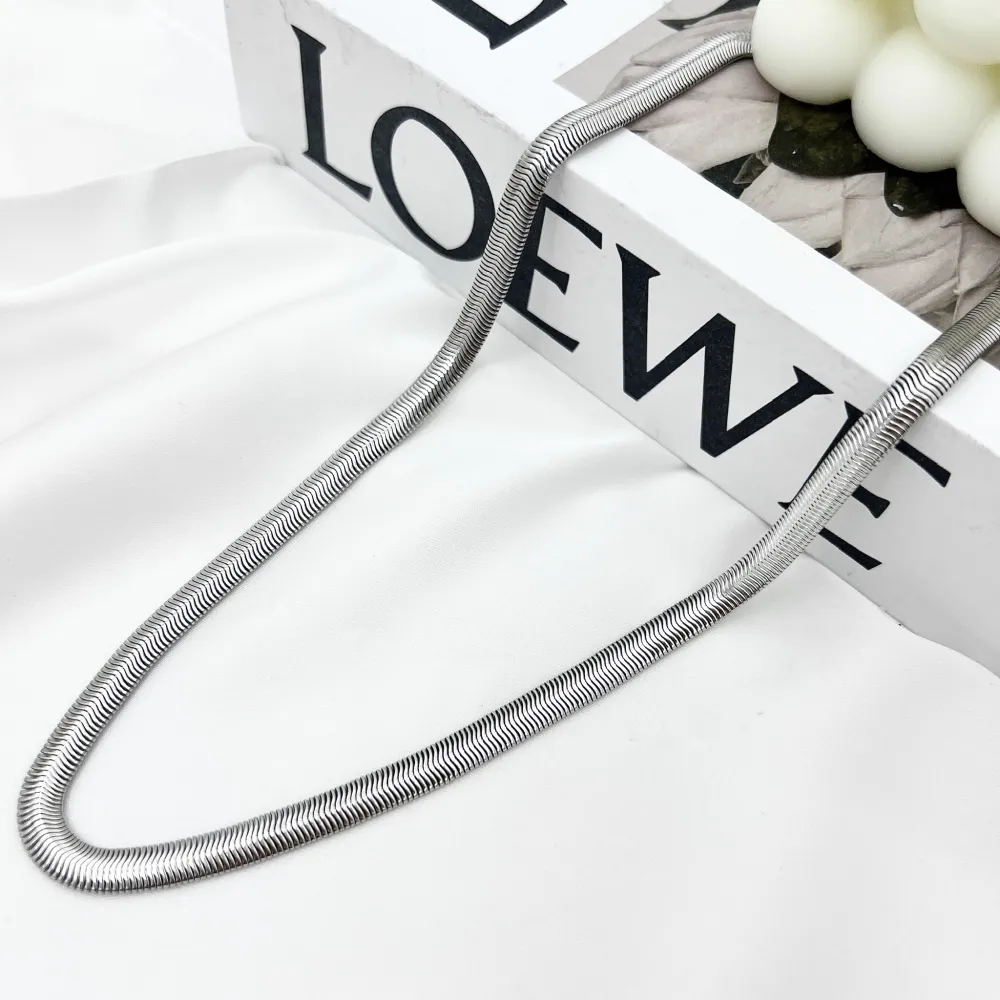 Serpente 5mm-Collana Catena Corta in Acciaio - CAC-413-3519-A