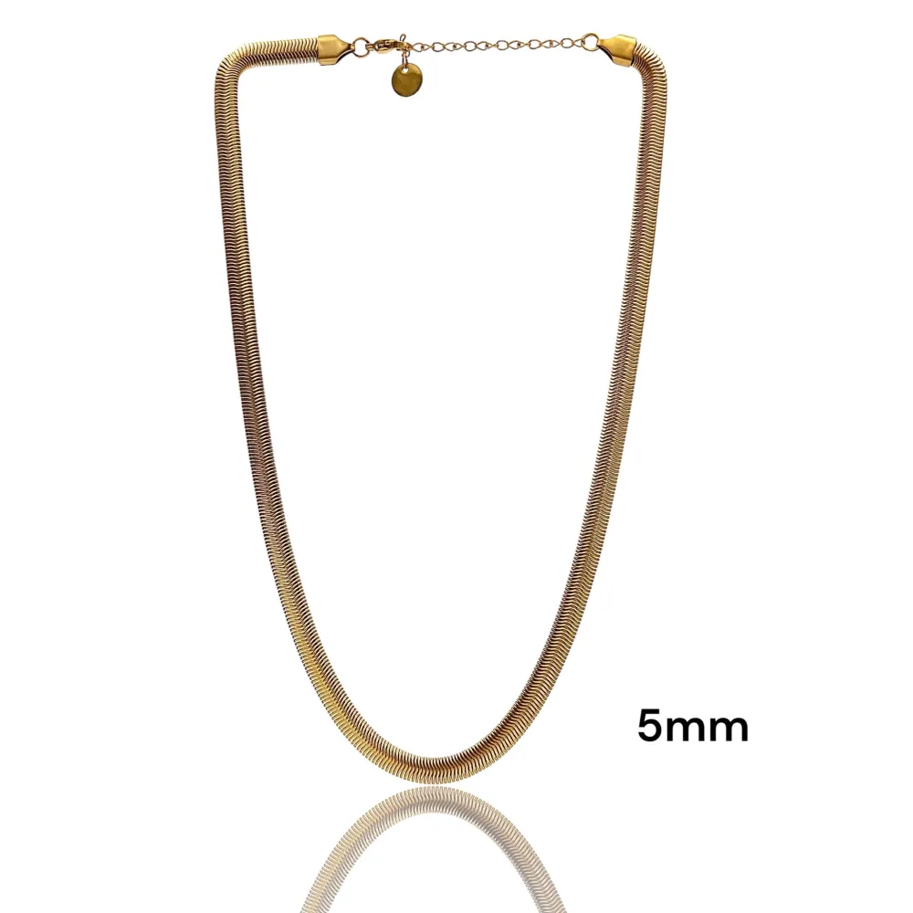 Serpente 5mm-Collana Catena Corta in Acciaio - CAC-413-3519-A