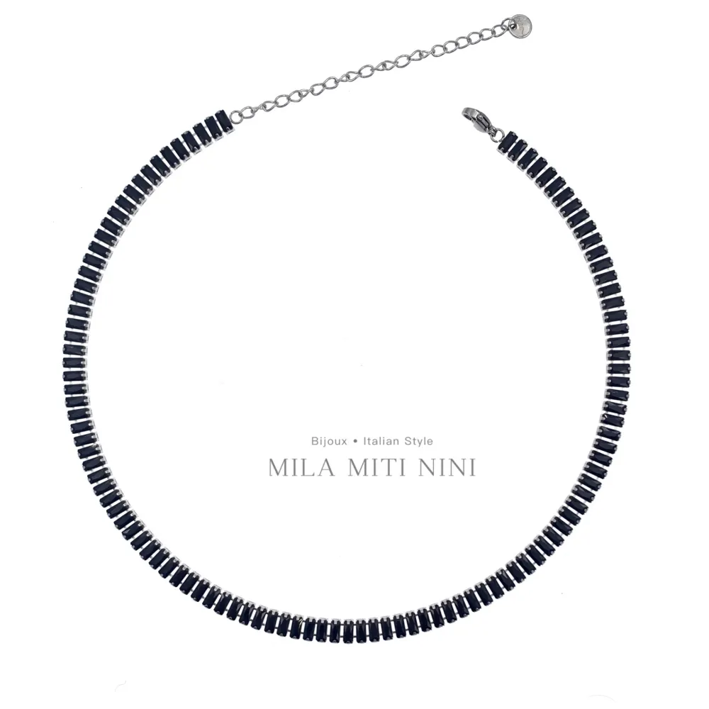 Tennis Rettangolare-Collana Corta in Acciaio - CAC600-B131