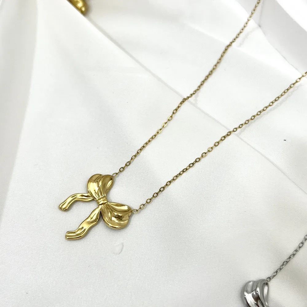 Fiocco-Collana Corta in Acciaio - CAC-732-259