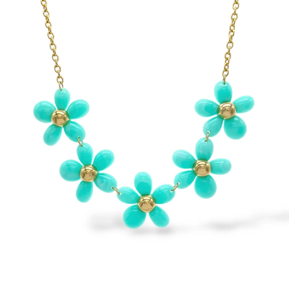 Fiore -Collana Corta in Acciaio - CAC-732-392