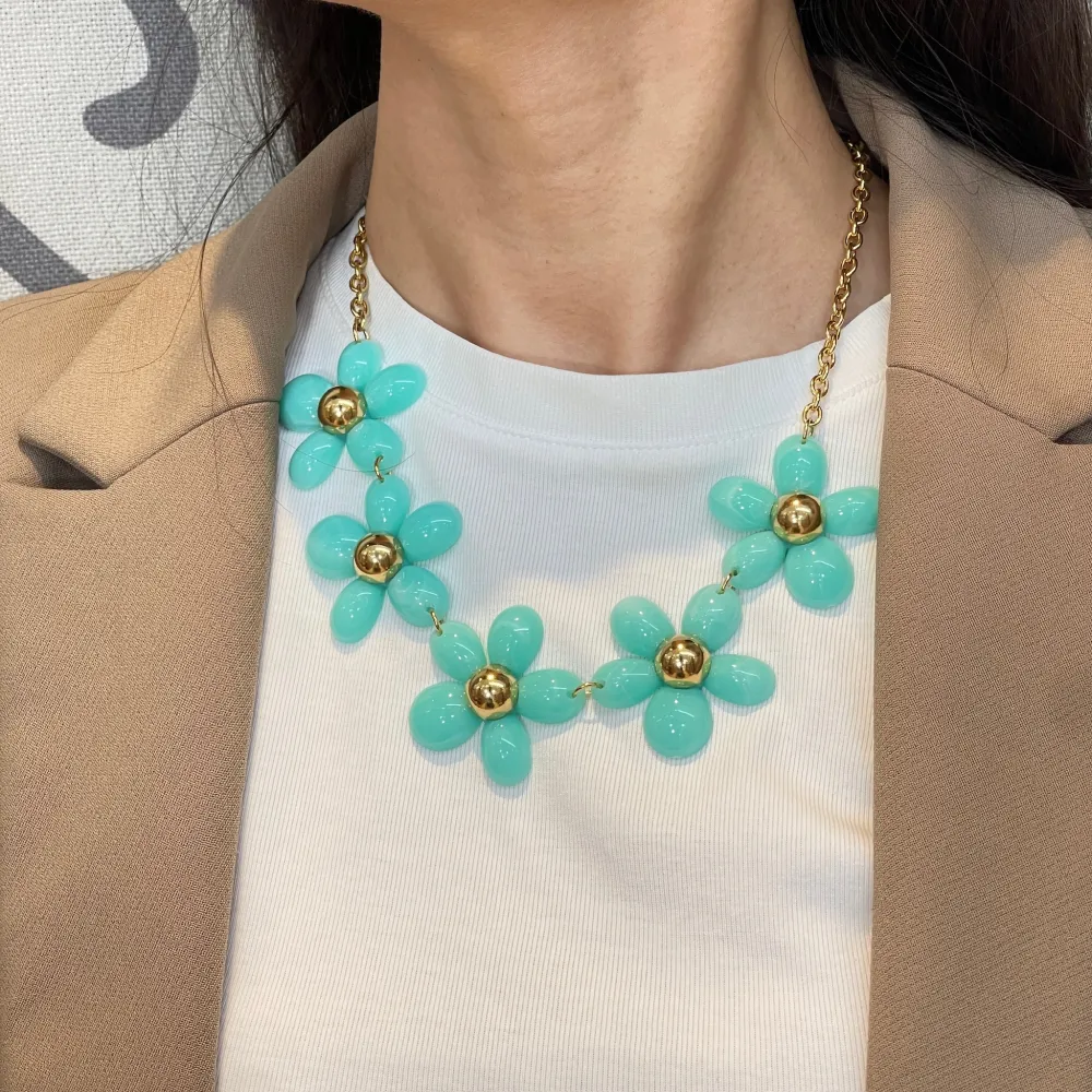 Fiore -Collana Corta in Acciaio - CAC-732-392