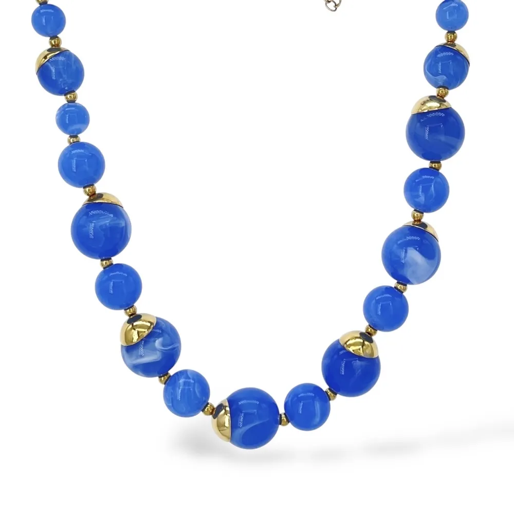 Palline Colorate -Collana Corta in Acciaio - CAC-732-426