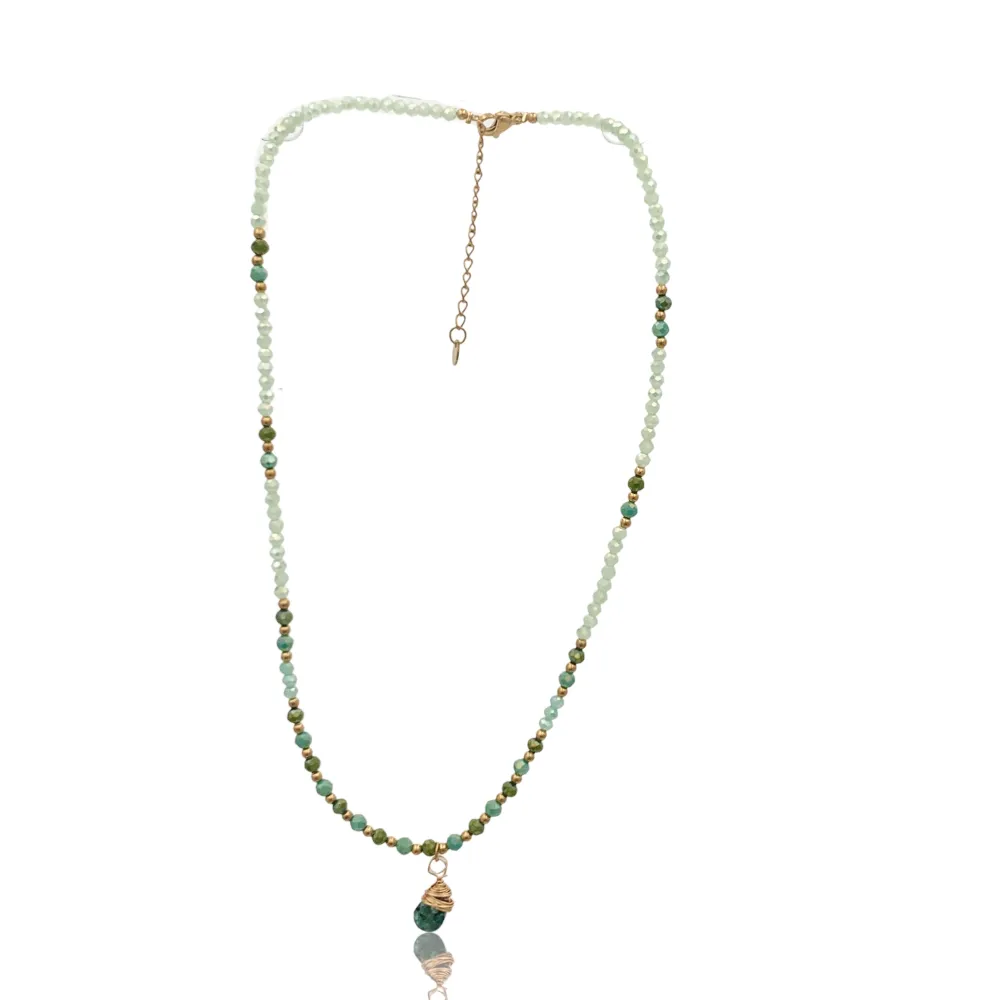 Catena con Perline-Collana Corta in Acciaio - CAC-735-20