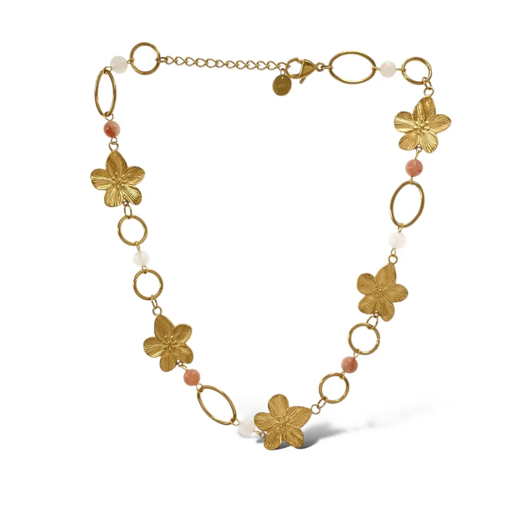 Fiore -Collana Corta in Acciaio - CAC-765-25