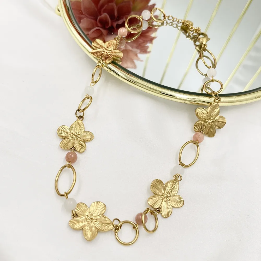 Fiore -Collana Corta in Acciaio - CAC-765-25