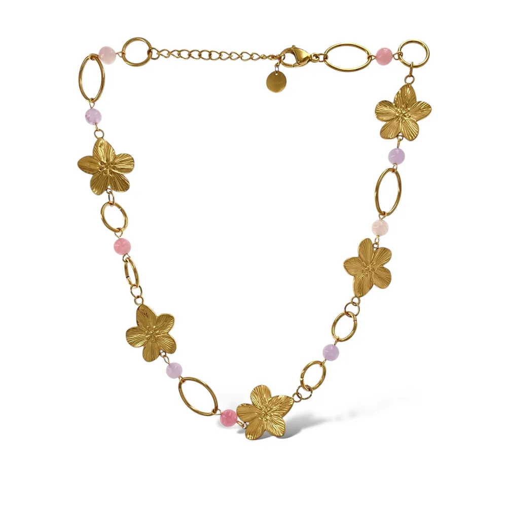 Fiore -Collana Corta in Acciaio - CAC-765-25