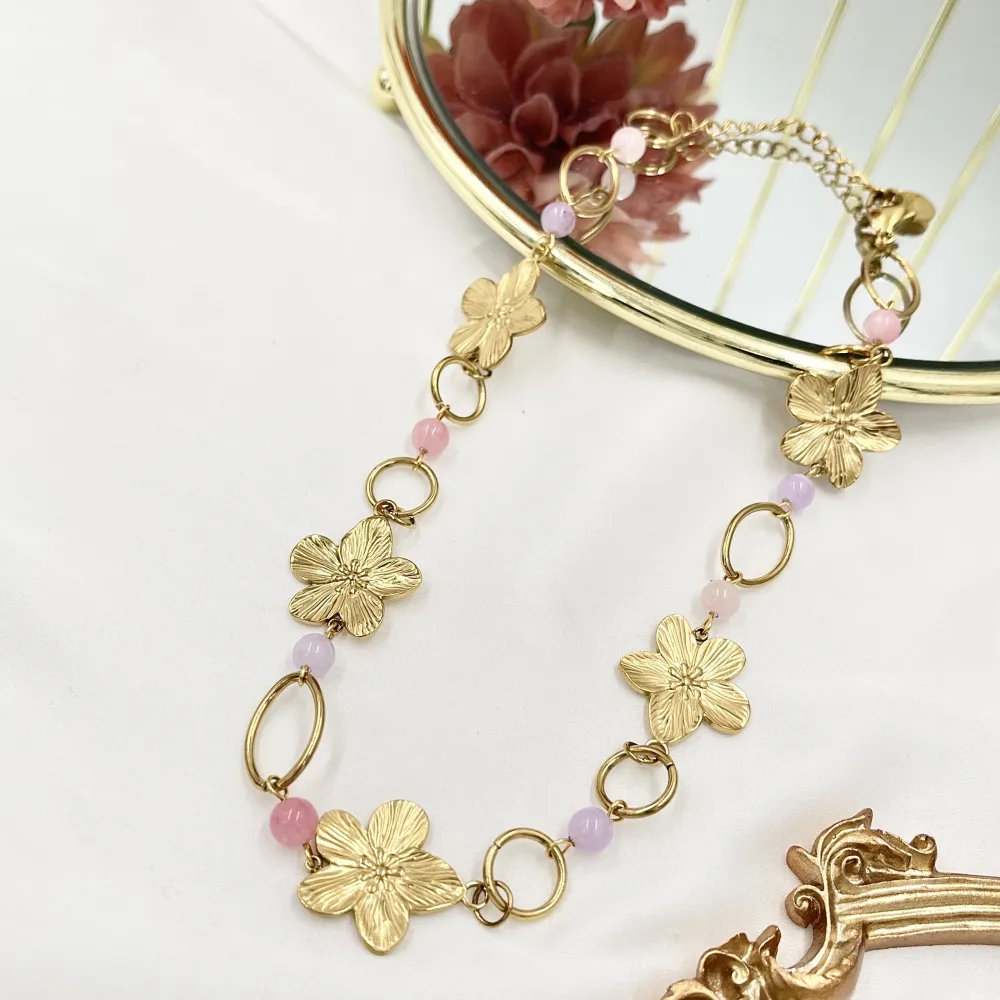 Fiore -Collana Corta in Acciaio - CAC-765-25