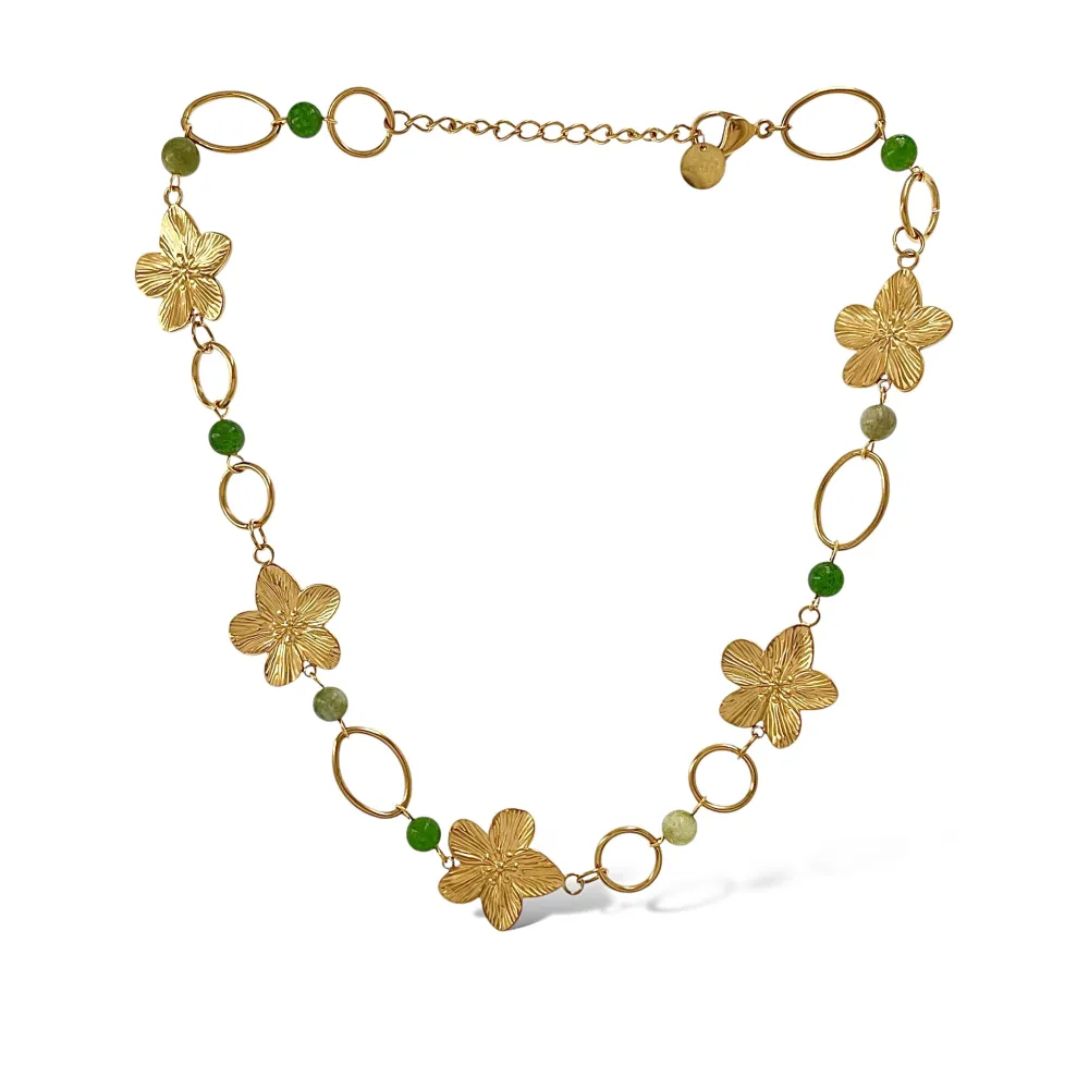 Fiore -Collana Corta in Acciaio - CAC-765-25