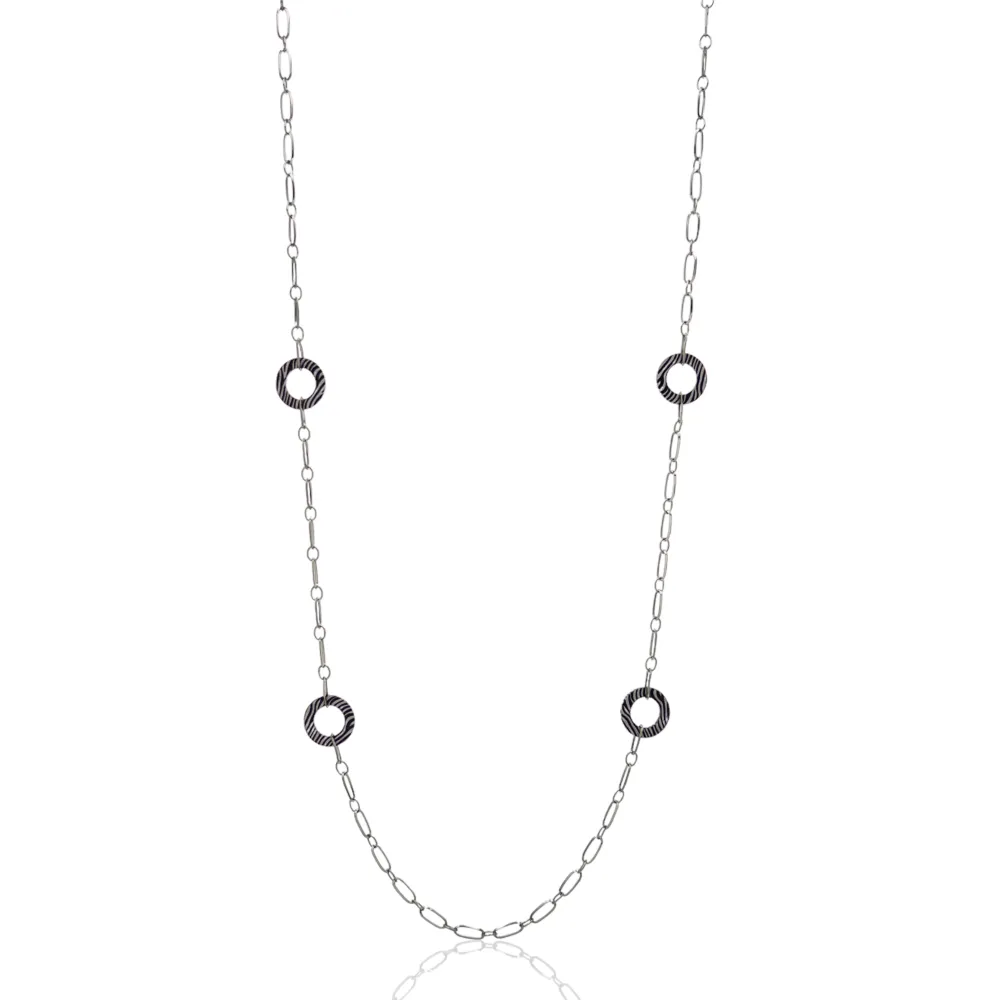 Cerchio con Catena-Collana Lunga in Acciaio - CAL-104-A35