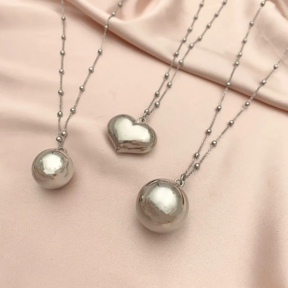 Chiama Angeli Cuore 30cm -Collana Lunga in Acciaio - CAL-413-1537