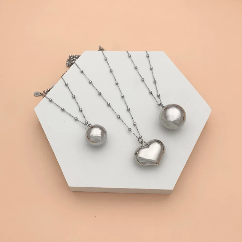 Chiama Angeli Cuore 30cm -Collana Lunga in Acciaio - CAL-413-1537