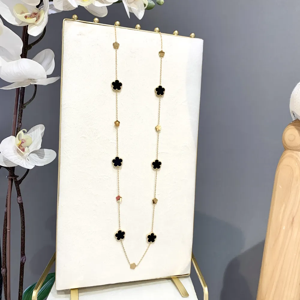 Fiore-Collana Lunga in Acciaio - CAL-413-2523 G