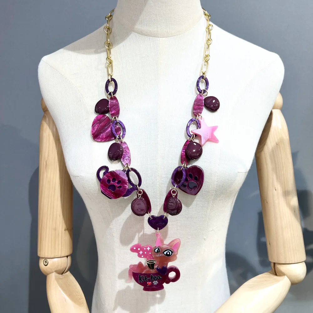 Donna Tazza-Collana Lunga Moda in Resina - CML-16190