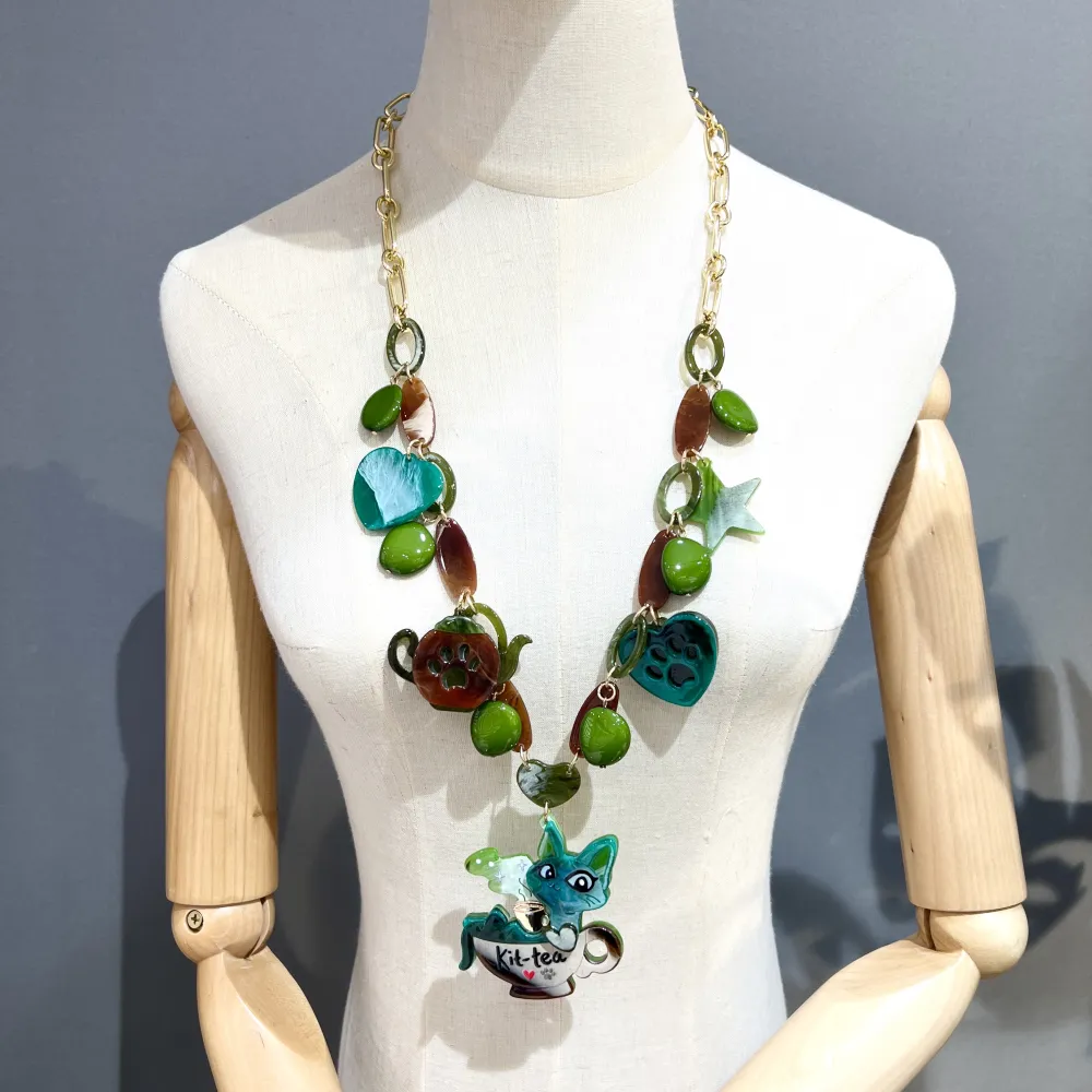 Donna Tazza-Collana Lunga Moda in Resina - CML-16190