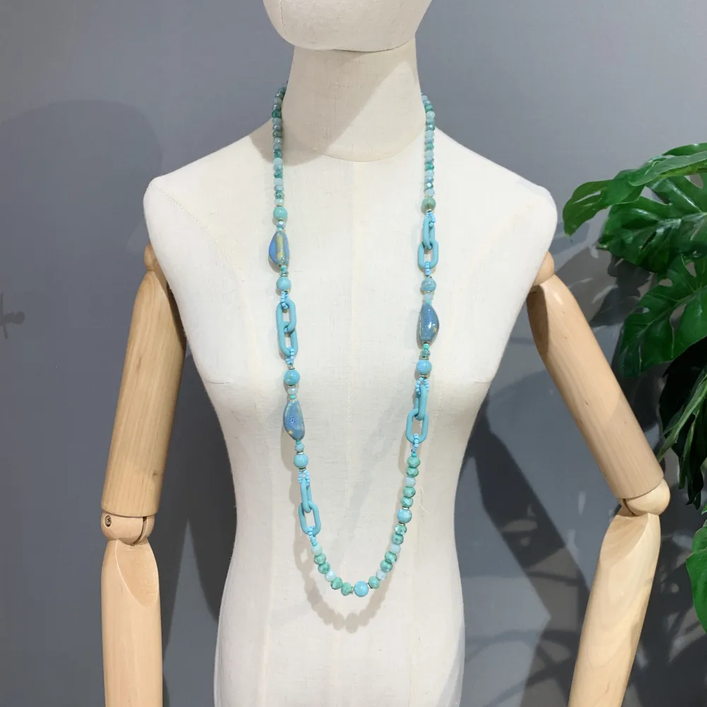 Perline Cristalli  -Collana Lunga Moda - CML-703-02