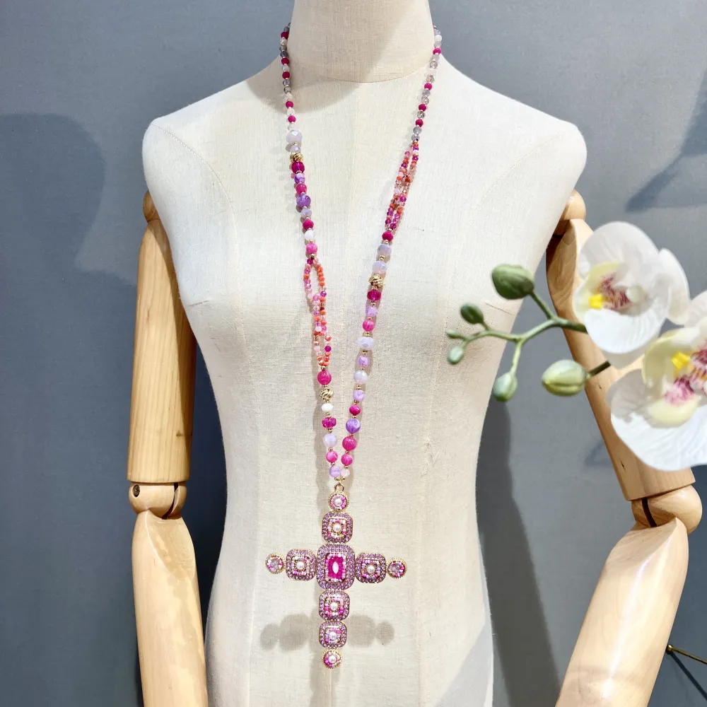 Croce-Collana Lunga Moda - CML-732-216