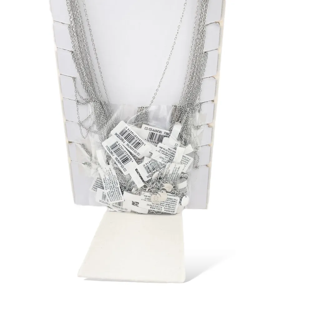 Iniziale Bombato con Zirconia -24pz Collane Corte in Acciaio - CPA-103-AA5474N