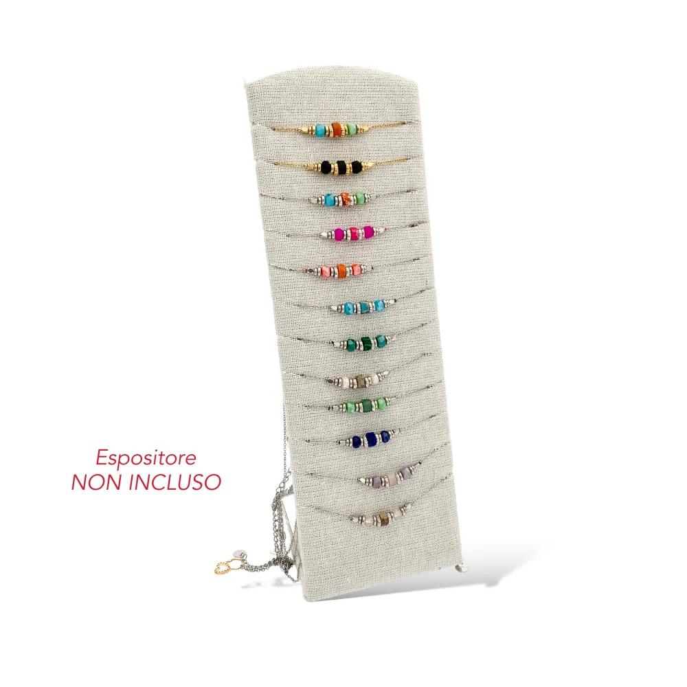 Perline Colorate-12Pz Collane in Acciaio - CPA-732-14