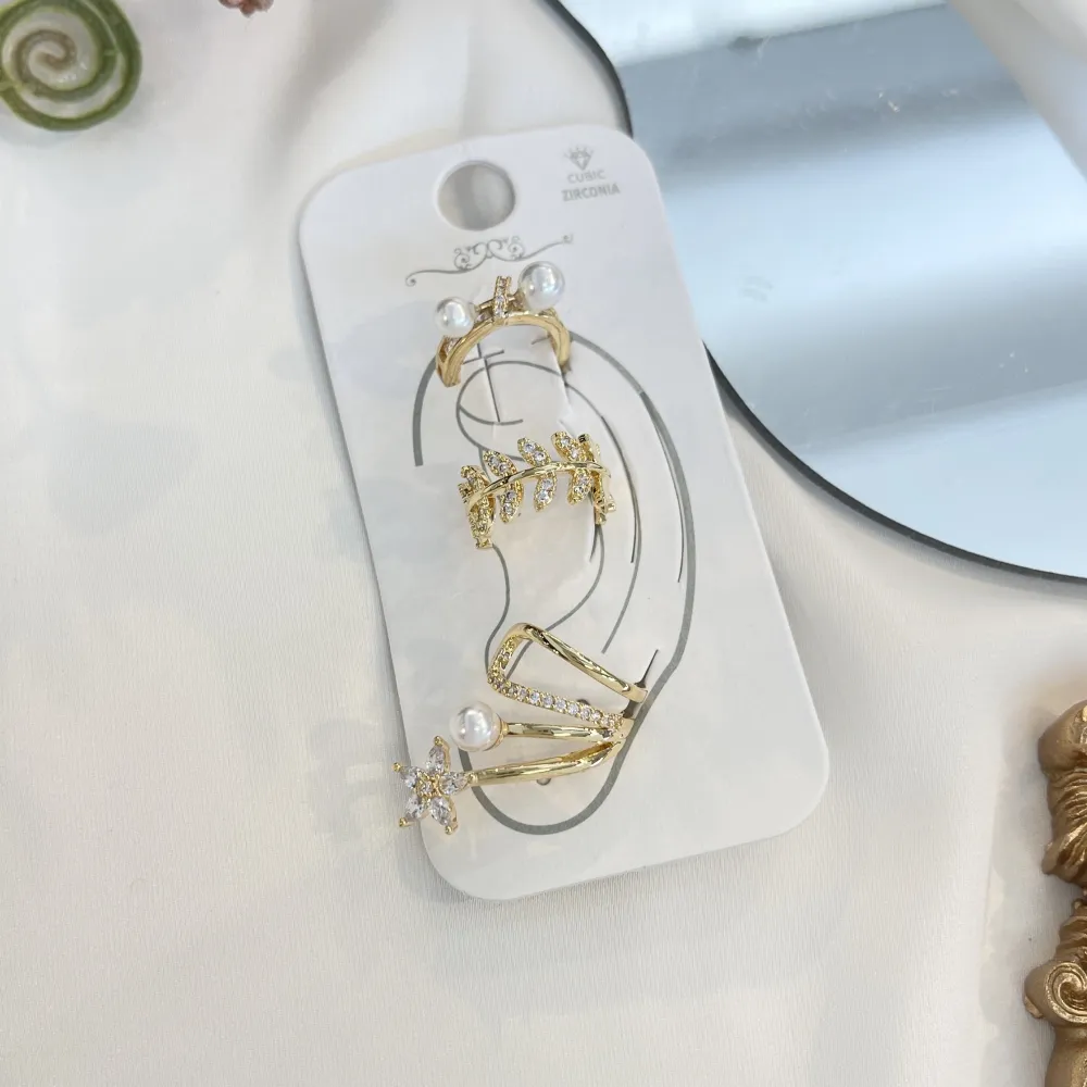 Set 3Pz  -Earcuff con Zirconia - EAK-506-304