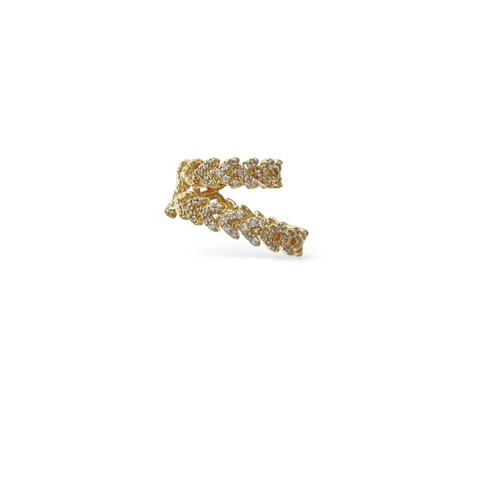 Doppio Cerchio con Zirconia-Earcuff in Ottone - EAK-506-333