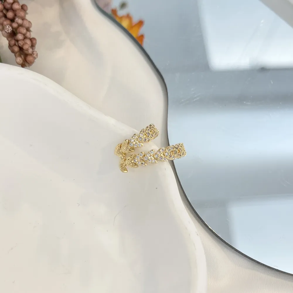 Doppio Cerchio con Zirconia-Earcuff in Ottone - EAK-506-333