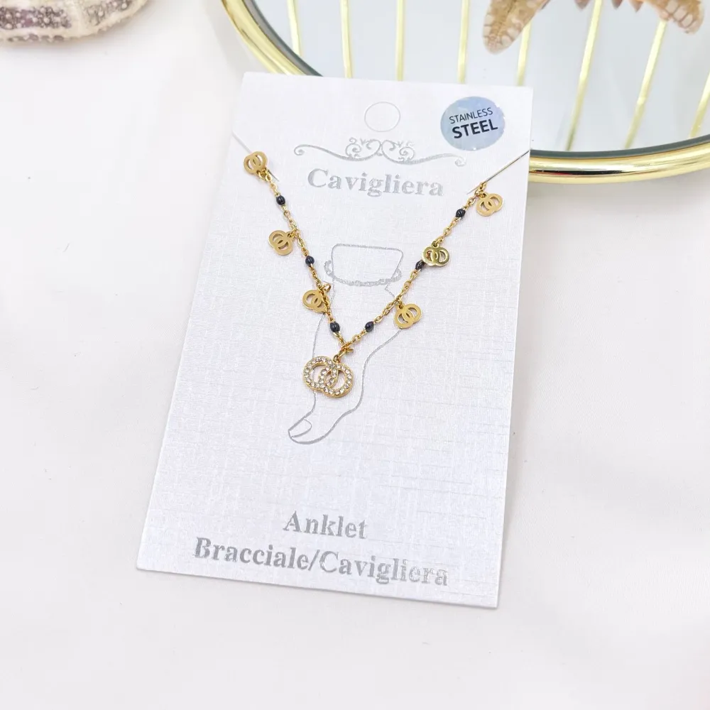 Doppio Cerchio-Cavigliera in Acciaio - KAV-103-AA1714B