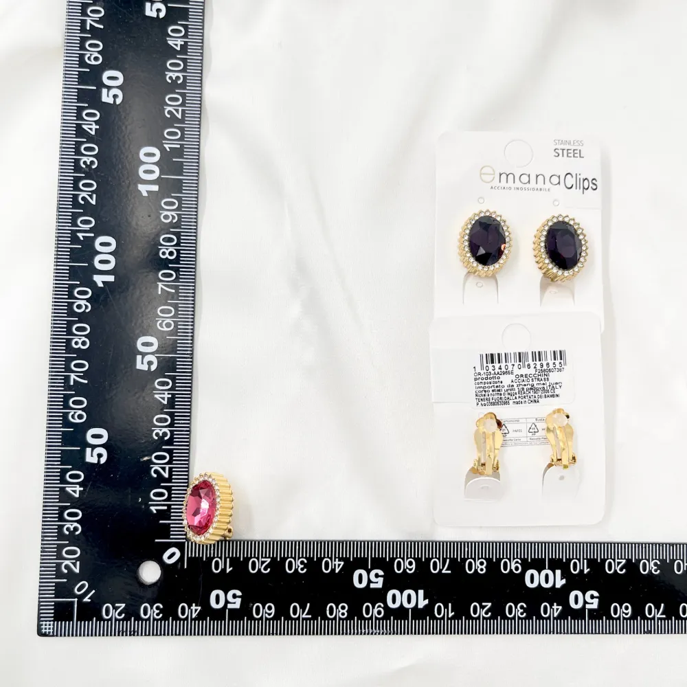 Ovale -Orecchini a Clip in Acciaio - OAK-103-AA2965E