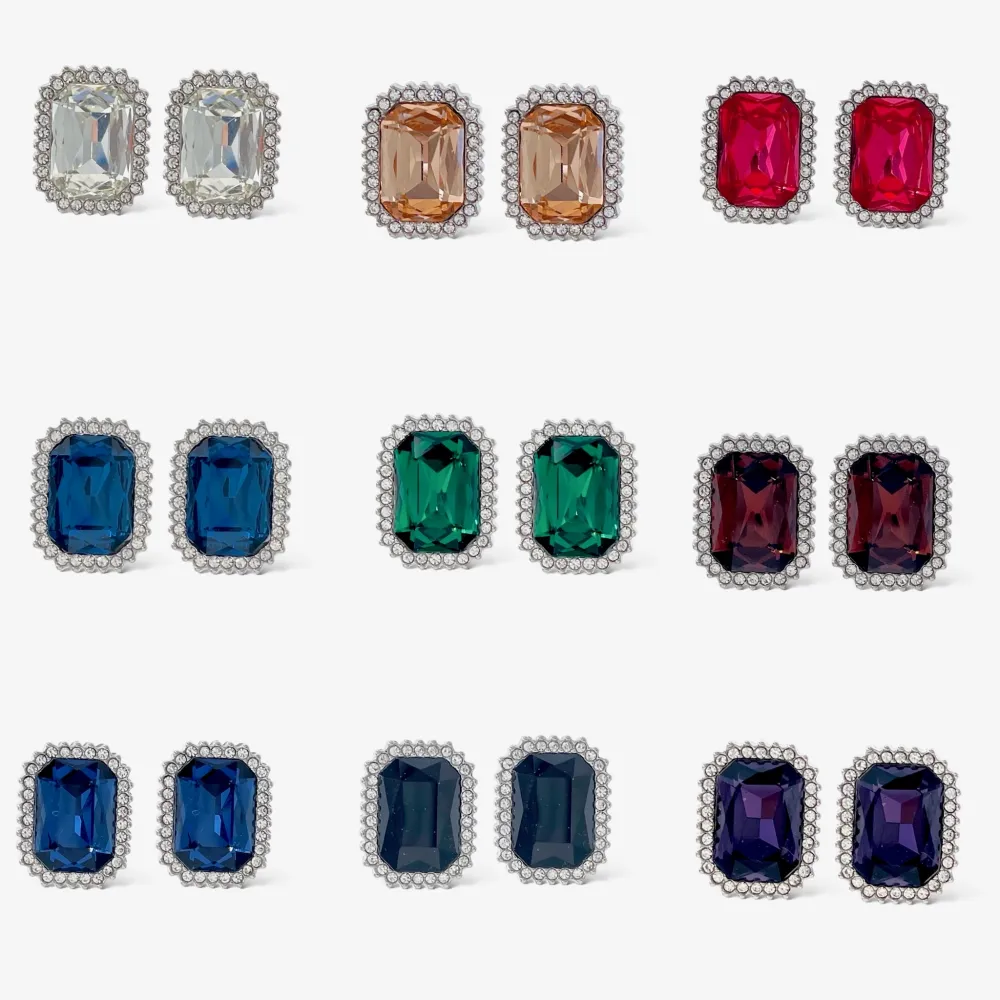 Rettangolare -Orecchini a Clip in Acciaio - OAK-103-AA2966E