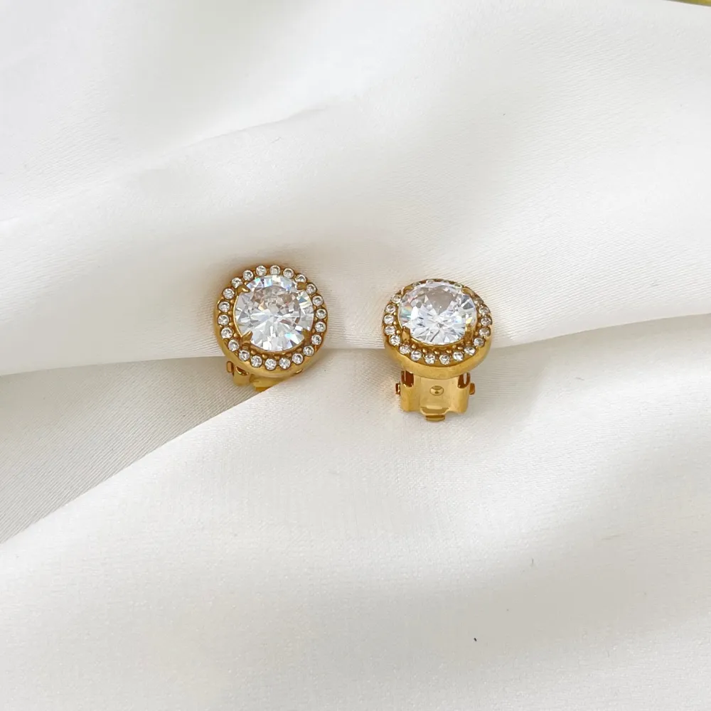 Tondo -Orecchini a Clip in Acciaio - OAK-103-AA5014E