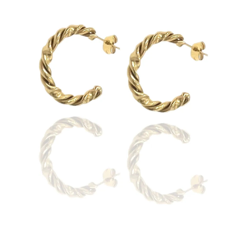 Cerchio Intrecciato -Orecchini in Acciaio - OAP-103-AA190E