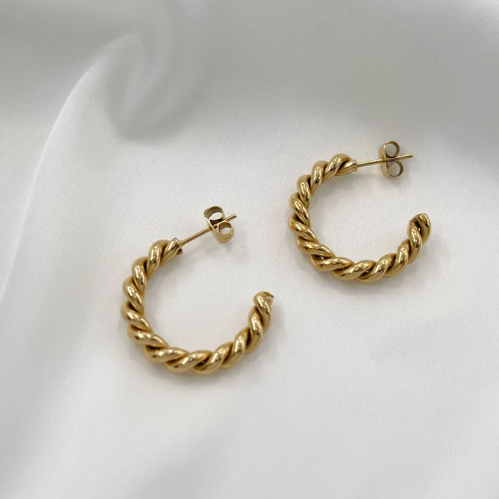 Cerchio Intrecciato -Orecchini in Acciaio - OAP-103-AA190E