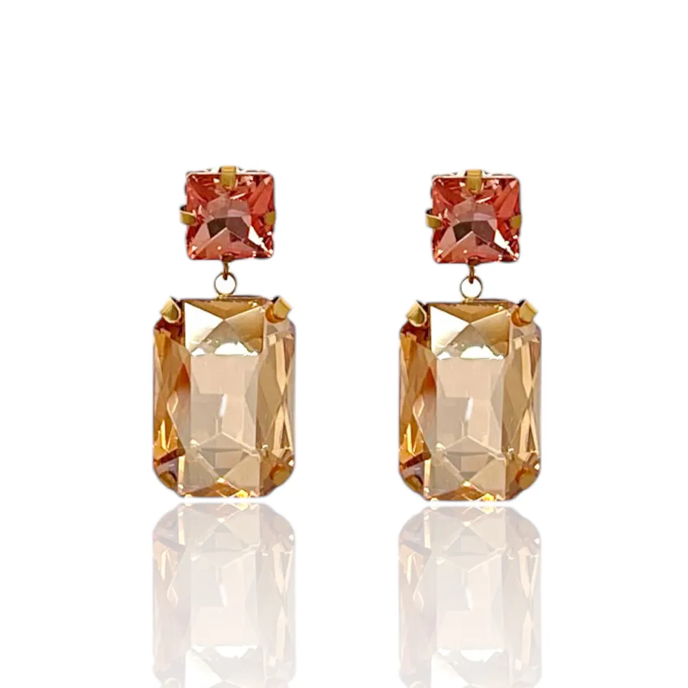 Punto Luce con Pendente Rettangolare-Orecchini in Acciaio - OAP-103-AA2738E