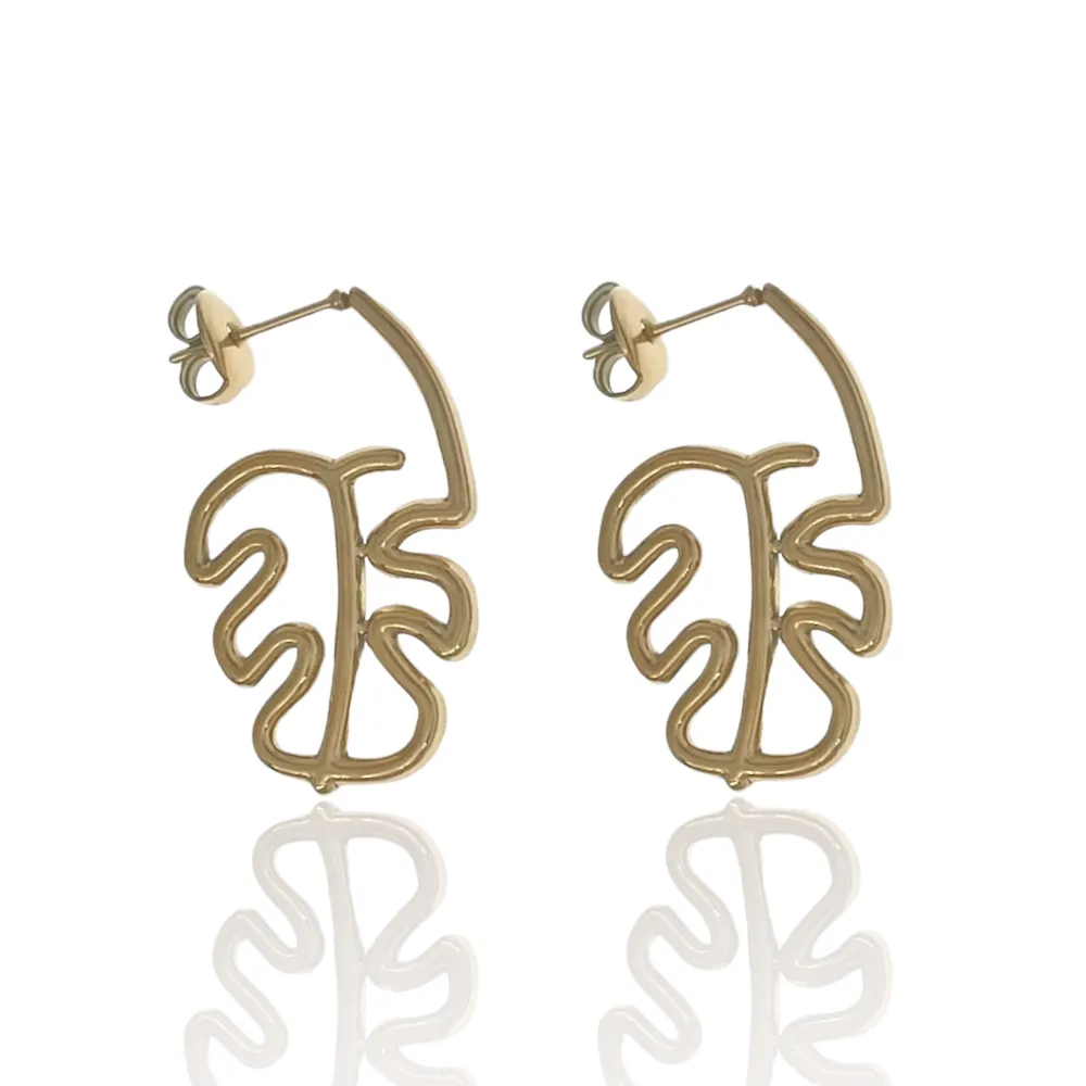 Foglia-Orecchini in Acciaio - OAP-103-AA3347E