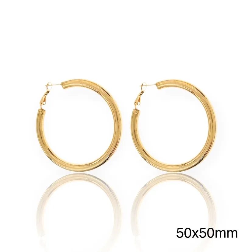 Cerchio Tubo Bombato 5x50mm-Orecchini in Acciaio - OAP-103-AA3682E 5x50mm