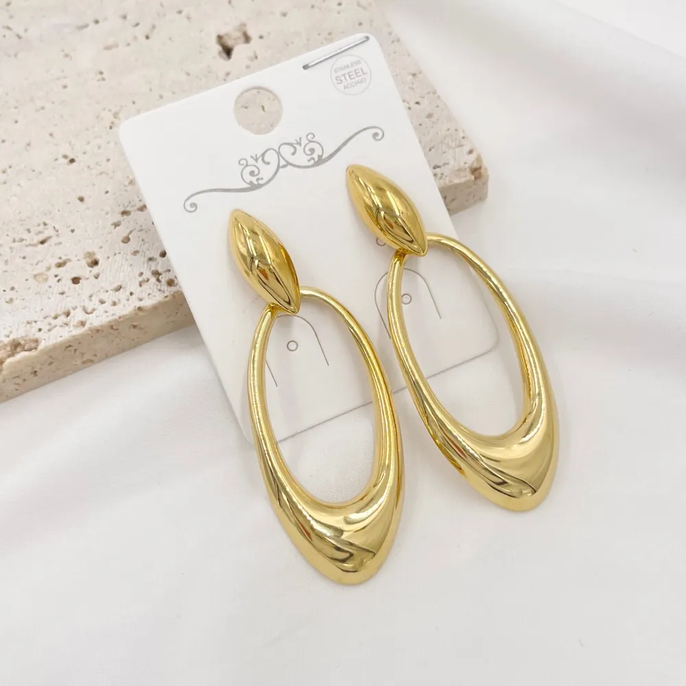 Cerchio Ovale -Orecchini in Acciaio - OAP-413-6947