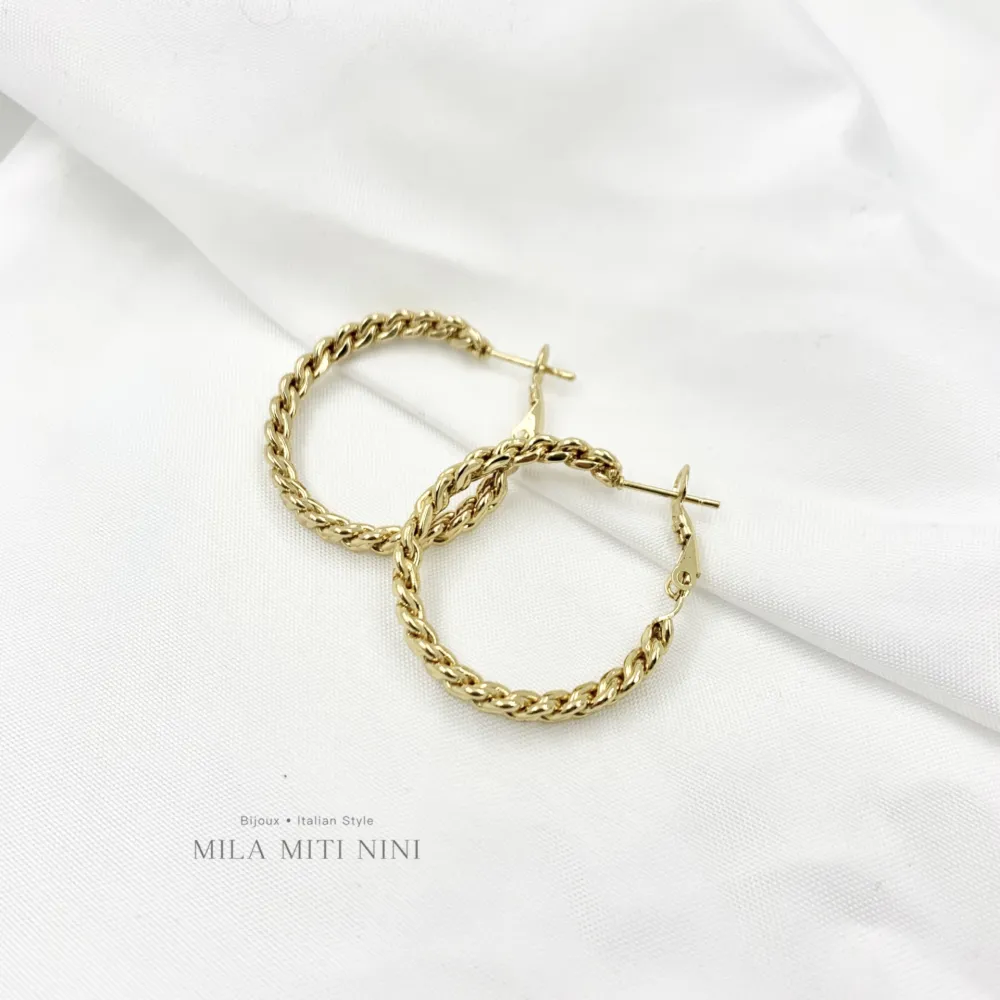 Groumette 30mm-Orecchini a Cerchio in Acciaio - OAP-445-030