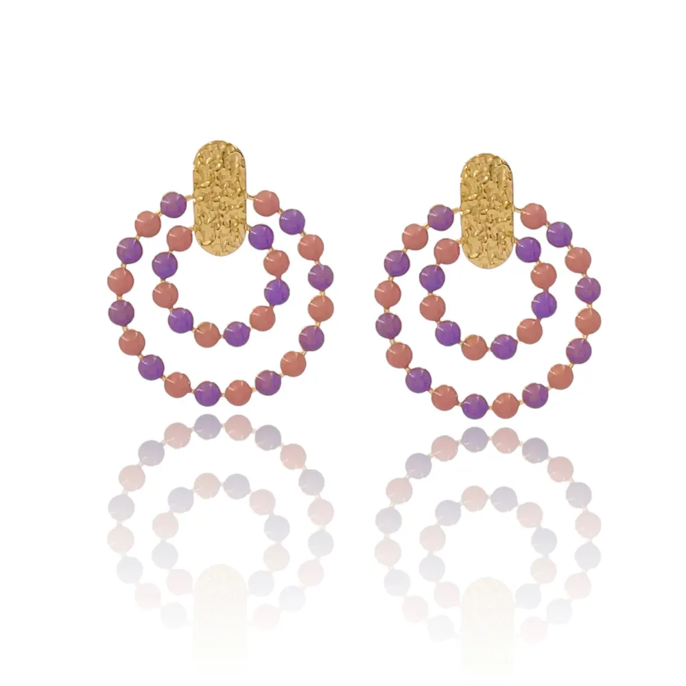 Doppio Cerchio-Orecchini in Acciaio - OAP-732-21