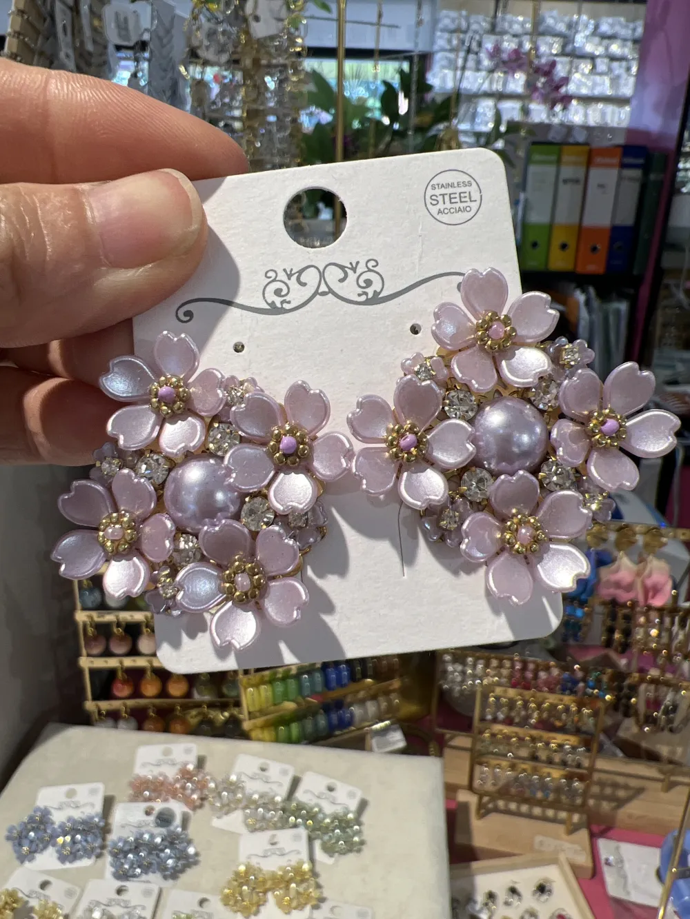 Fiore-Orecchini in Acciaio - OAP-732-343