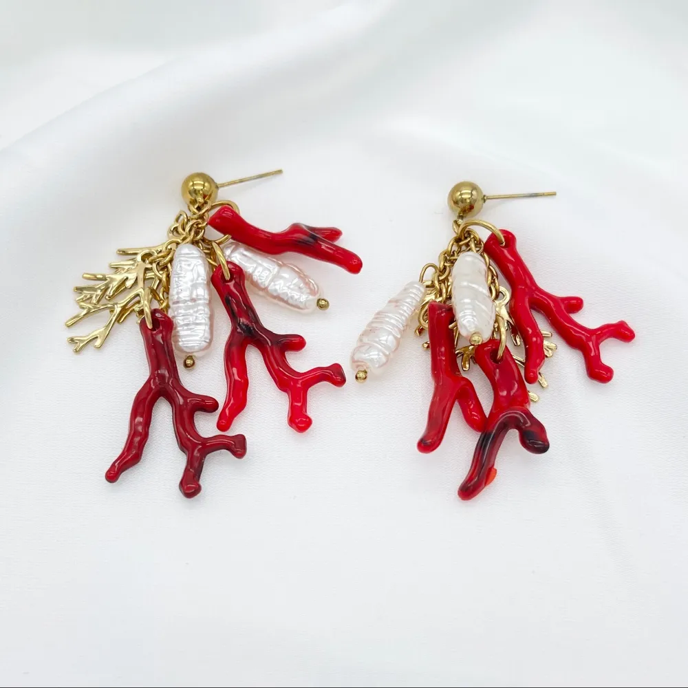 Corallo-Orecchini in Acciaio - OAP-732-409