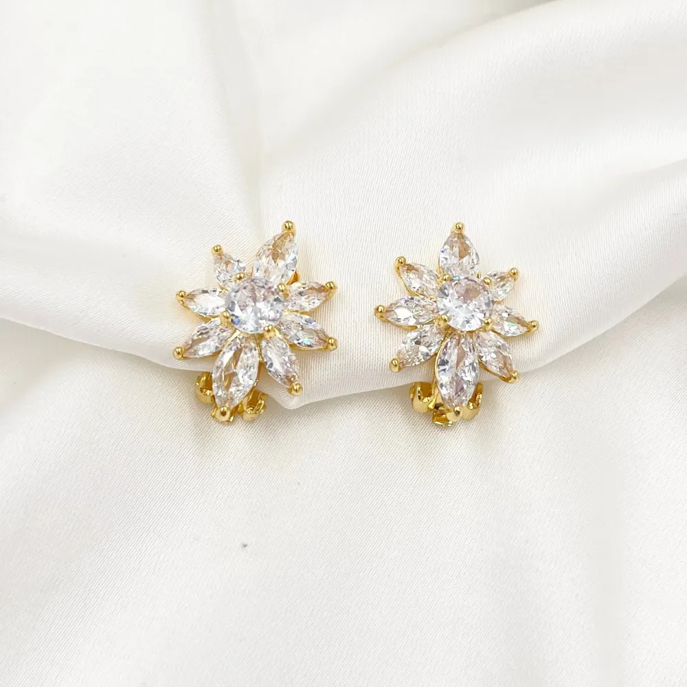 Fiore-Orecchini a Clip con Zirconia - OMK-493-30